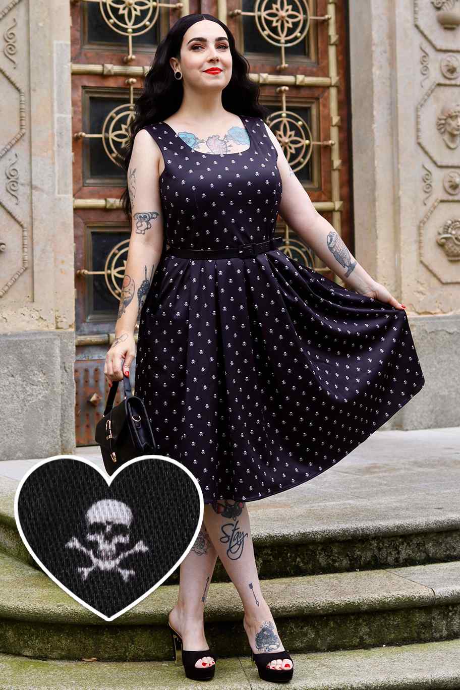 Black skull dress fashion