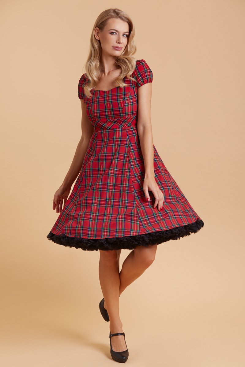 Red tartan hot sale cocktail dress