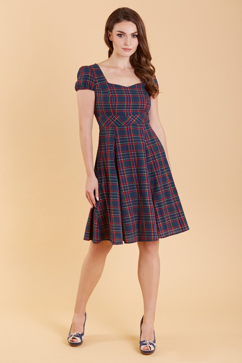 Short sales tartan dress