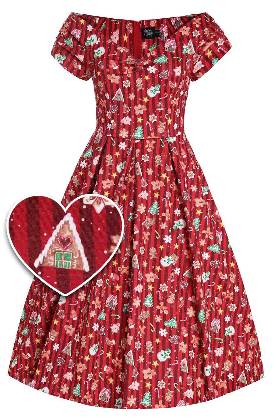 Lily Christmas Gingerbread Cookie Off Shoulder Dress 8