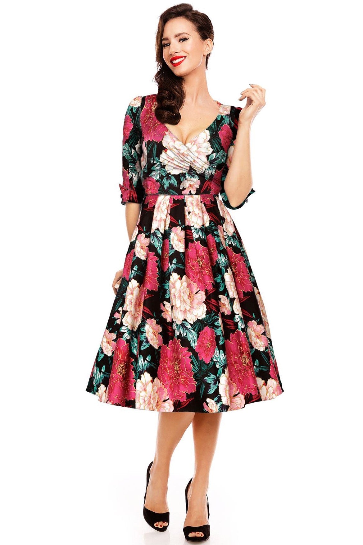 Long sleeve 50s swing on sale dress