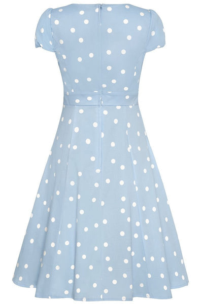 Claudia Polka Dot Dress In Baby Blue