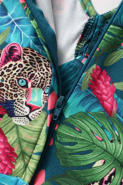 Julia Tropical Cheetah Midi Dress