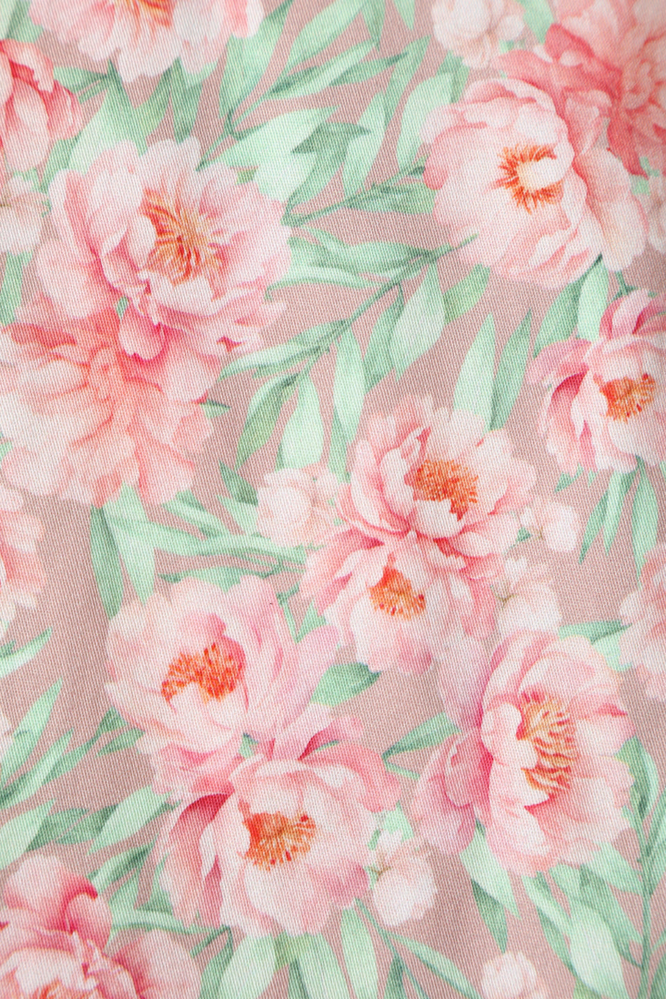 Close up view of Pink Floral Shirt Dress