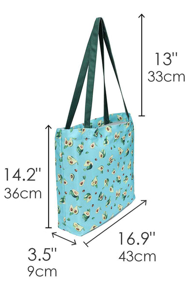 Baby Blue Avocado Tote Shopping Bag