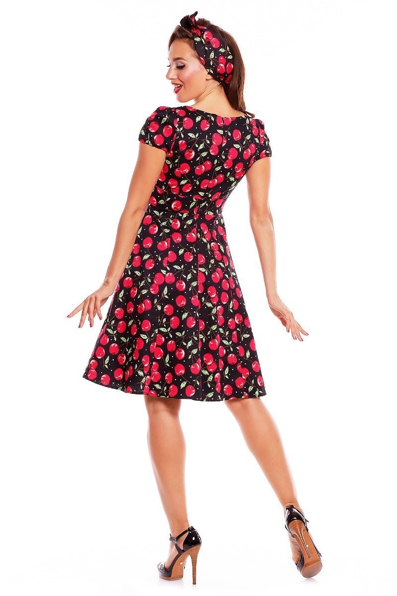 Woman's Black Cherry Swing Dress