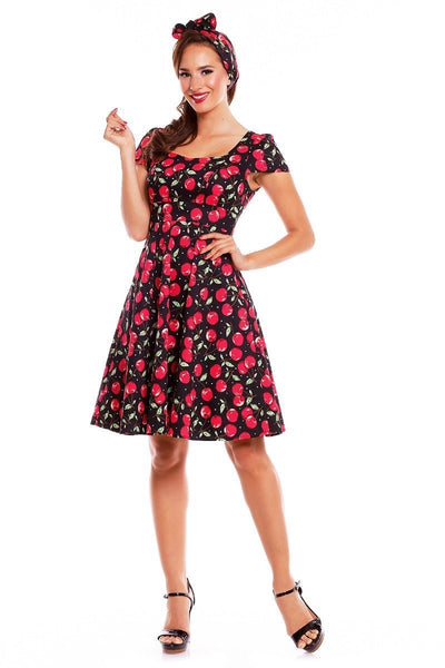 Woman's Black Cherry Swing Dress