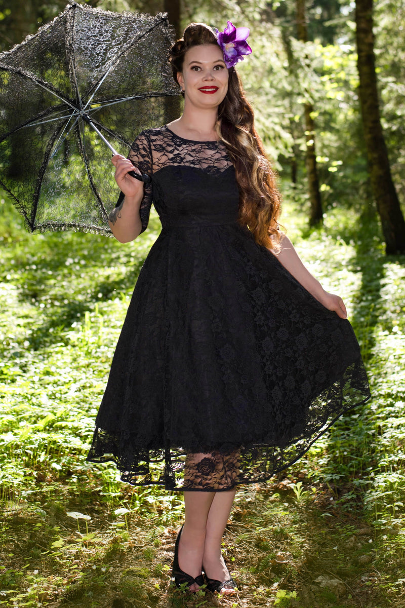 Madeline Black Formal Lace Dress 8