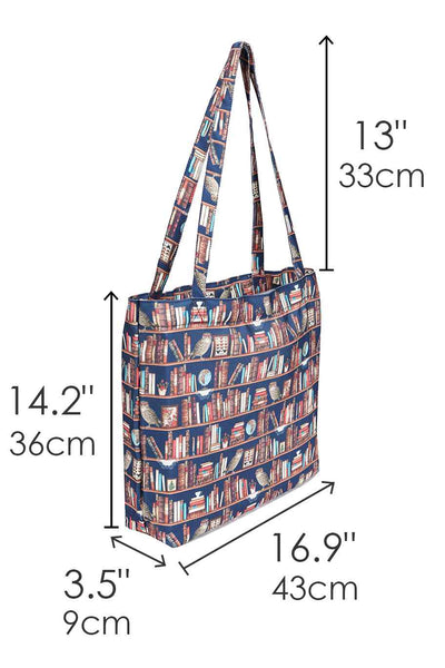 Book & Owl Print Tote Bag