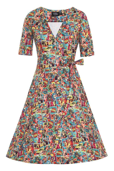 Matilda Comic Wrap Dress