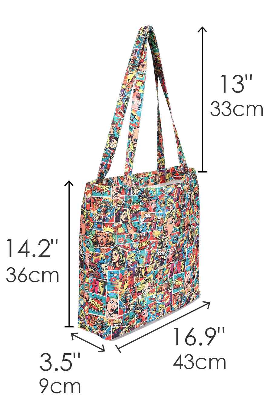 Comic Book Print Tote Bag