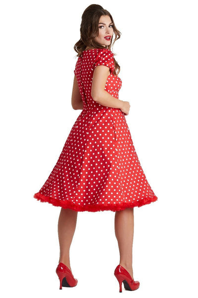 Woman's Flirty Fifties Style Dress in Red