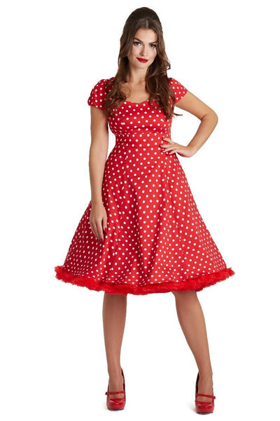 Woman's Flirty Fifties Style Dress in Red