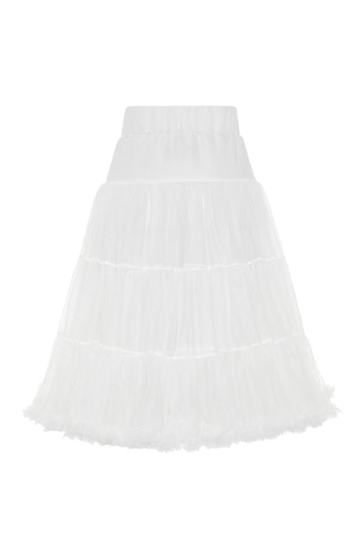 Fluffy Net Petticoat 25.5 In White