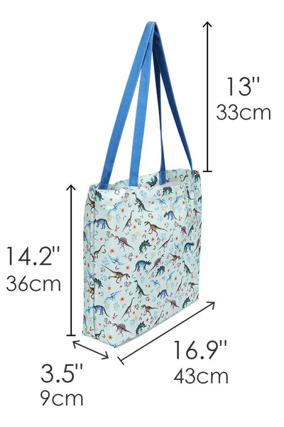 Green Dinosaur Fossil Print Tote Bag