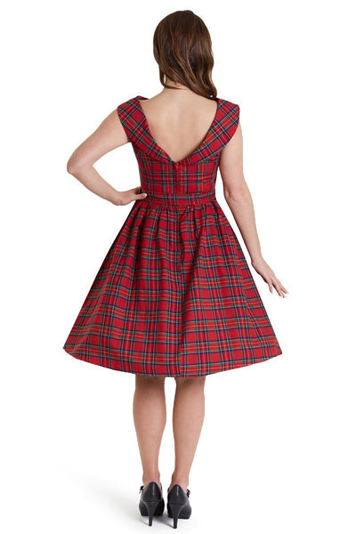 Back view of Highland Red Tartan Circle Dress