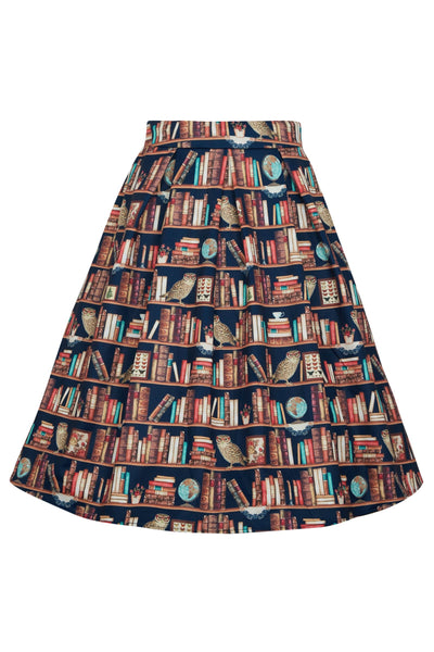 Library Book & Owl Box Pleated Skirt