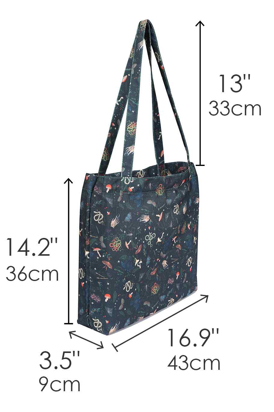 Mystical Forest Print Shopping Tote Bag