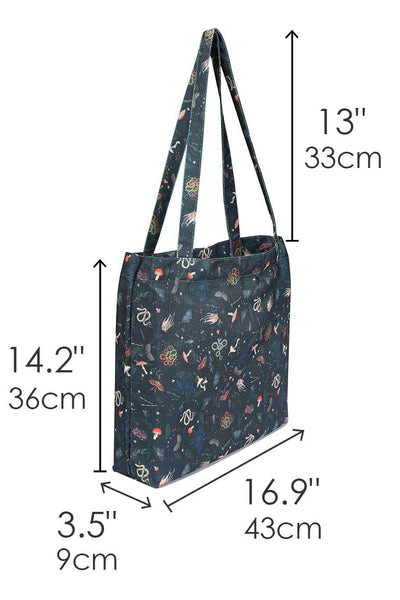 Mystical Forest Print Shopping Tote Bag