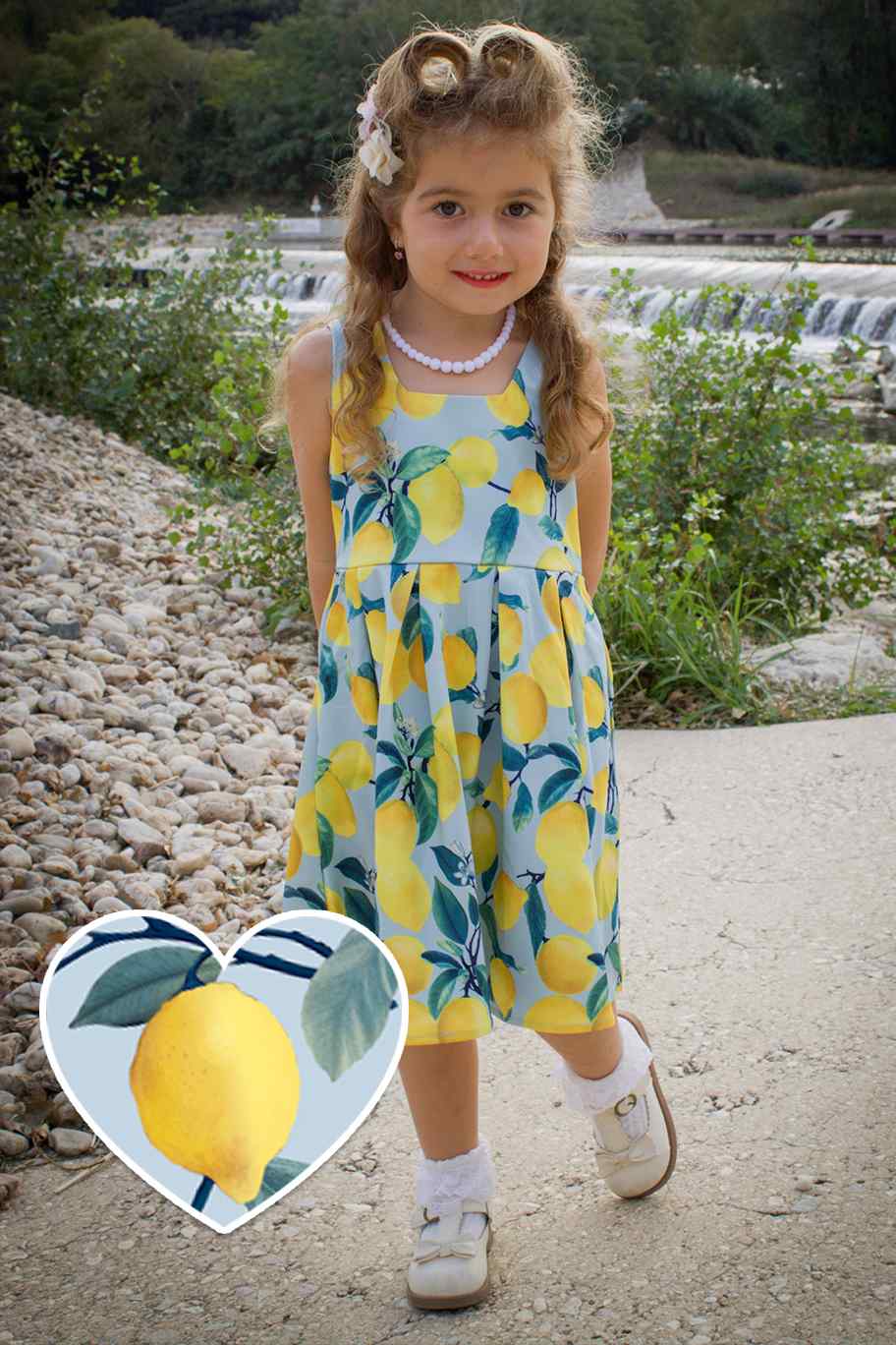 Kids Summer Lemon Swing Dress