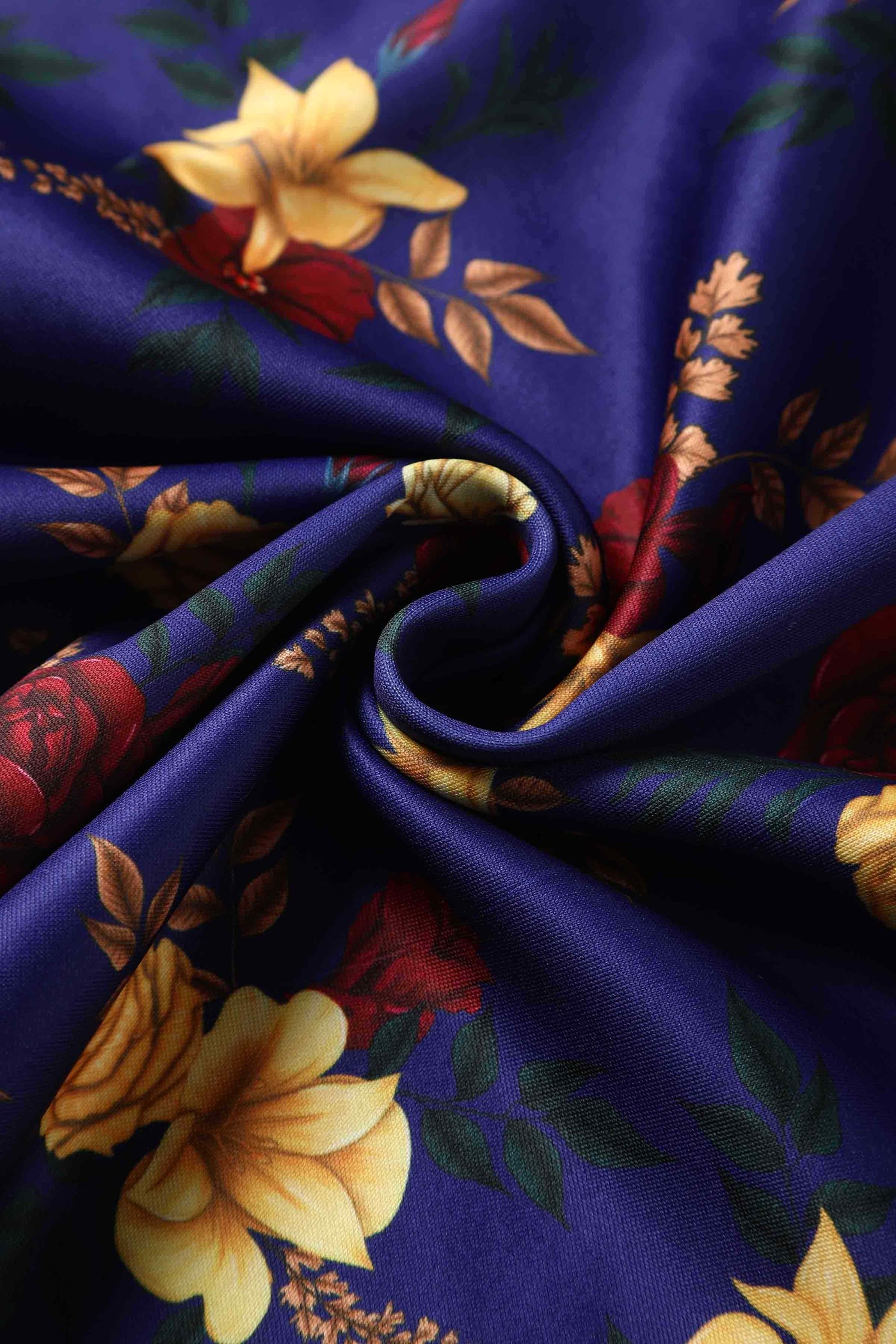 Close up view of Autumn Floral Midi Dress