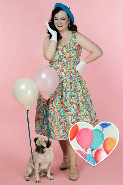 A model wearing a Balloon Sky Flared Dress