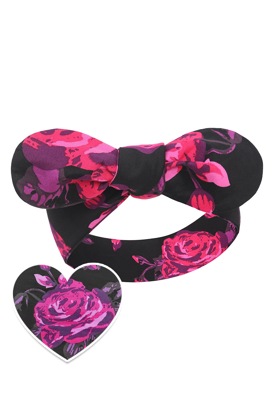 Black & Pink Floral Headband