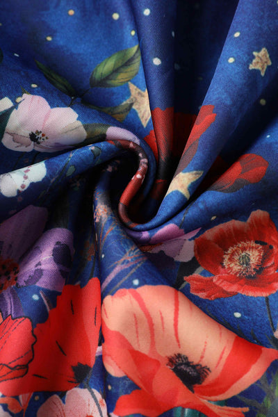 Close up view of Black Cat Midnight Garden Swing Dress