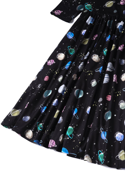 Close up view of Black Planet Dress