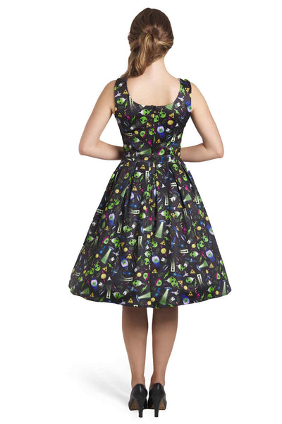 Model photo of Black UFO & Alien Swing Dress