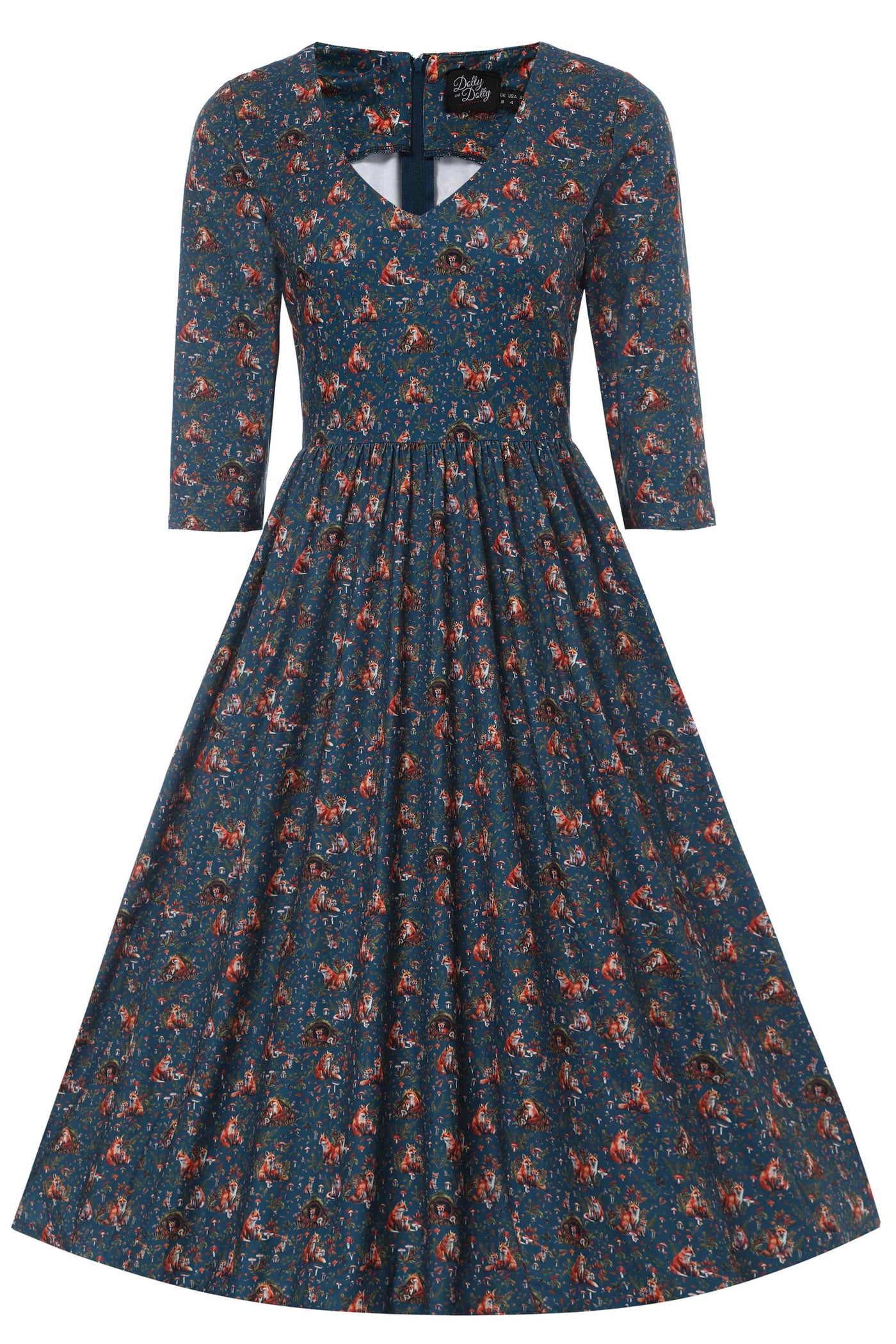 Front view of  Fox Den Print Dress