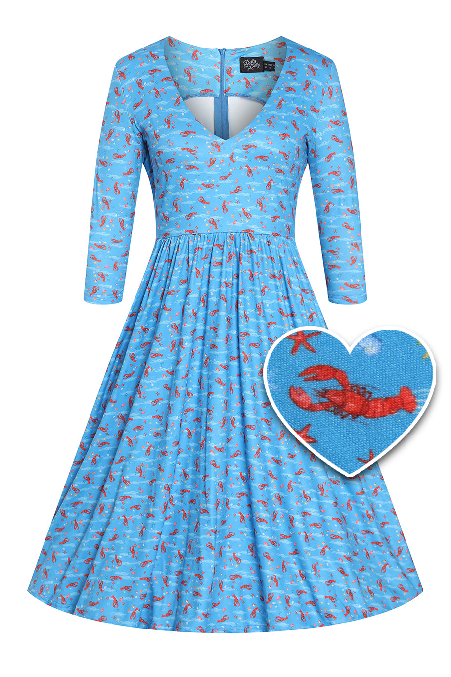 Front view of Blue Lobster Dress