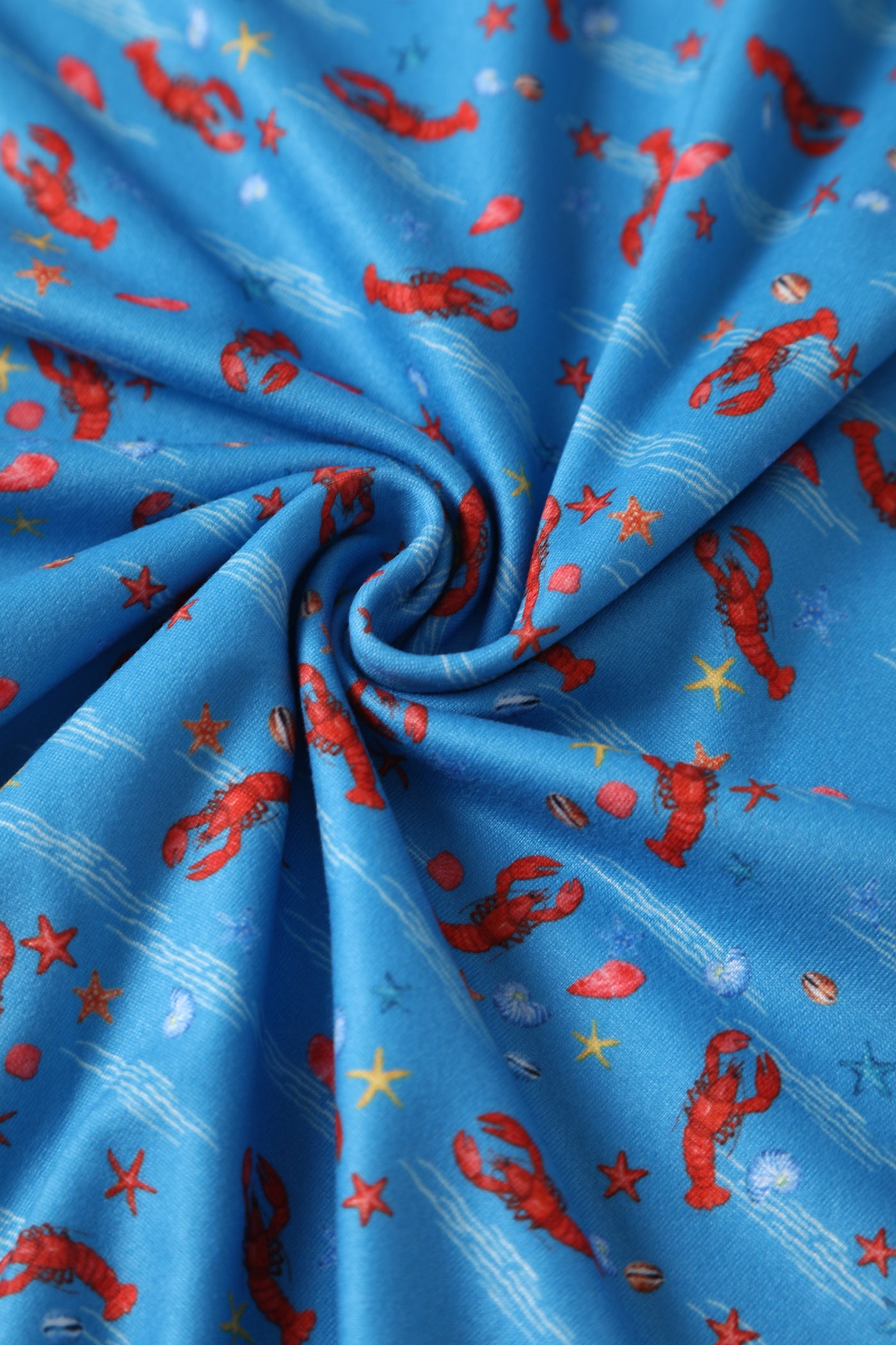 Close up view of Blue Lobster Dress