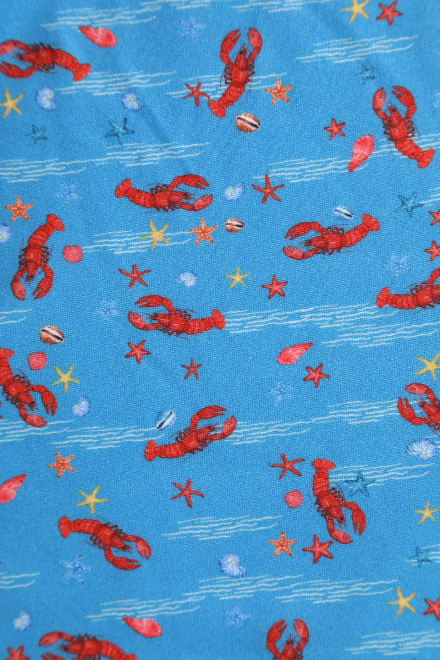 Close up view of Blue Lobster Dress