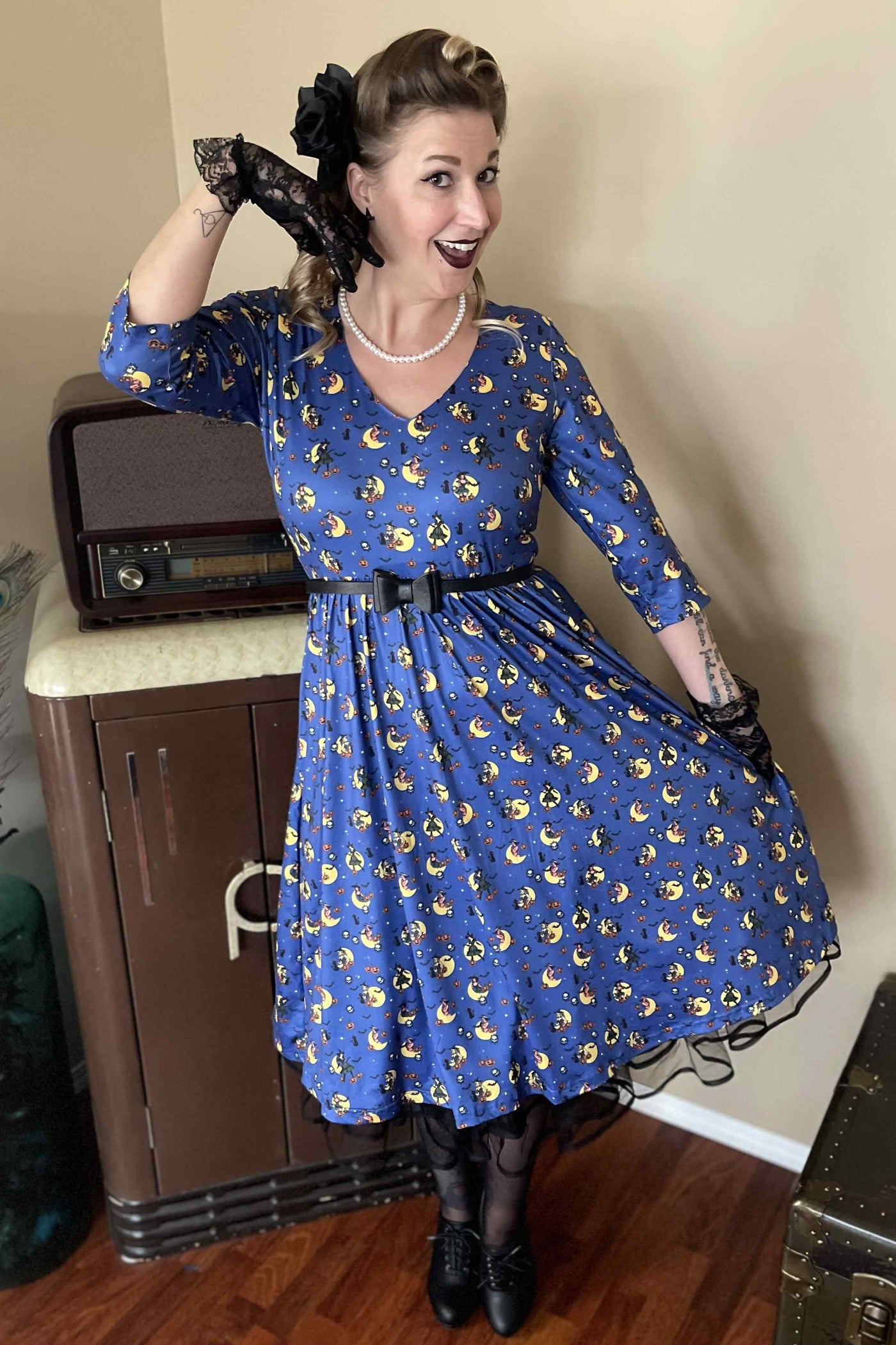 Pinup Witch Long Sleeved Dress