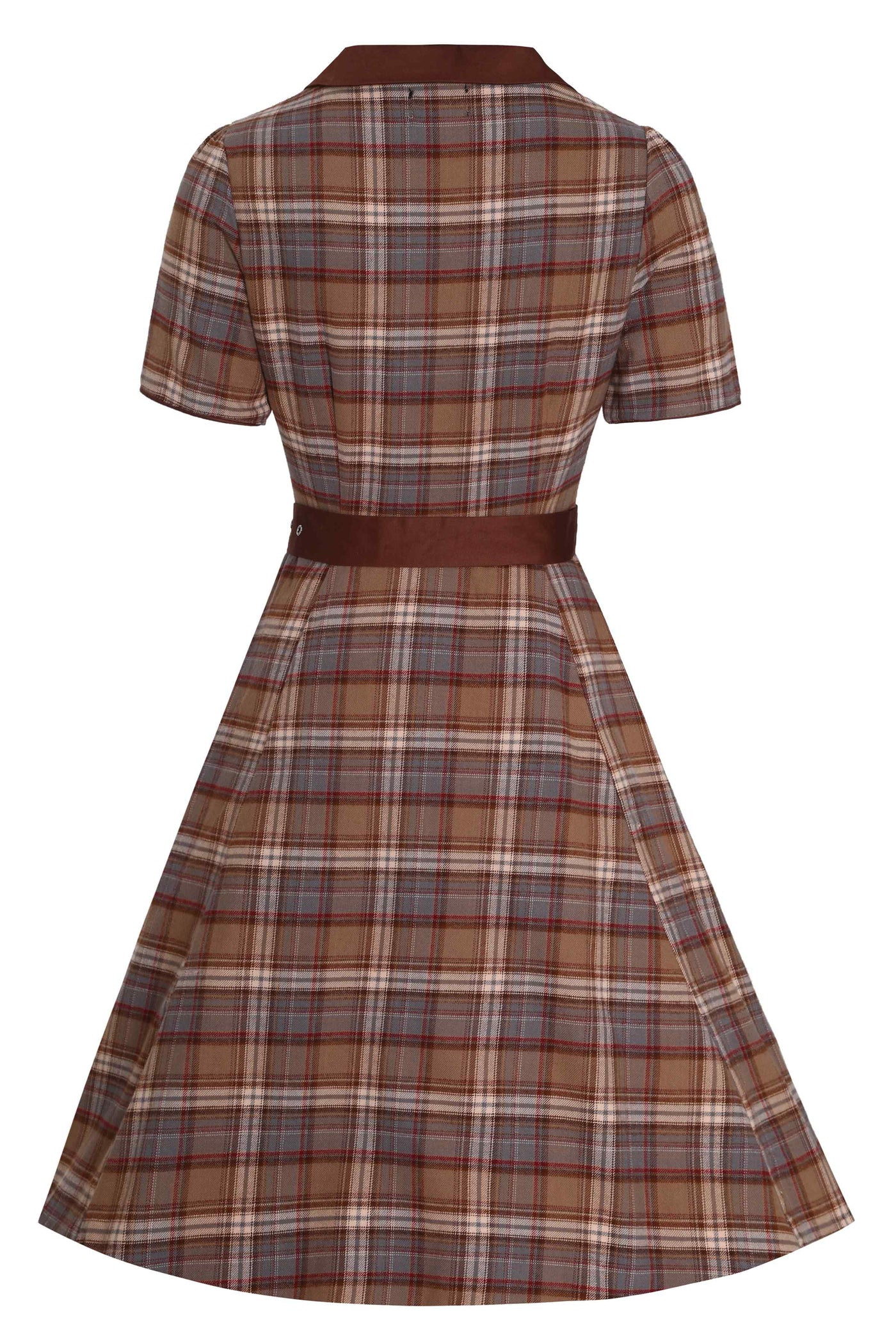 Brown Tartan Shirt Dress