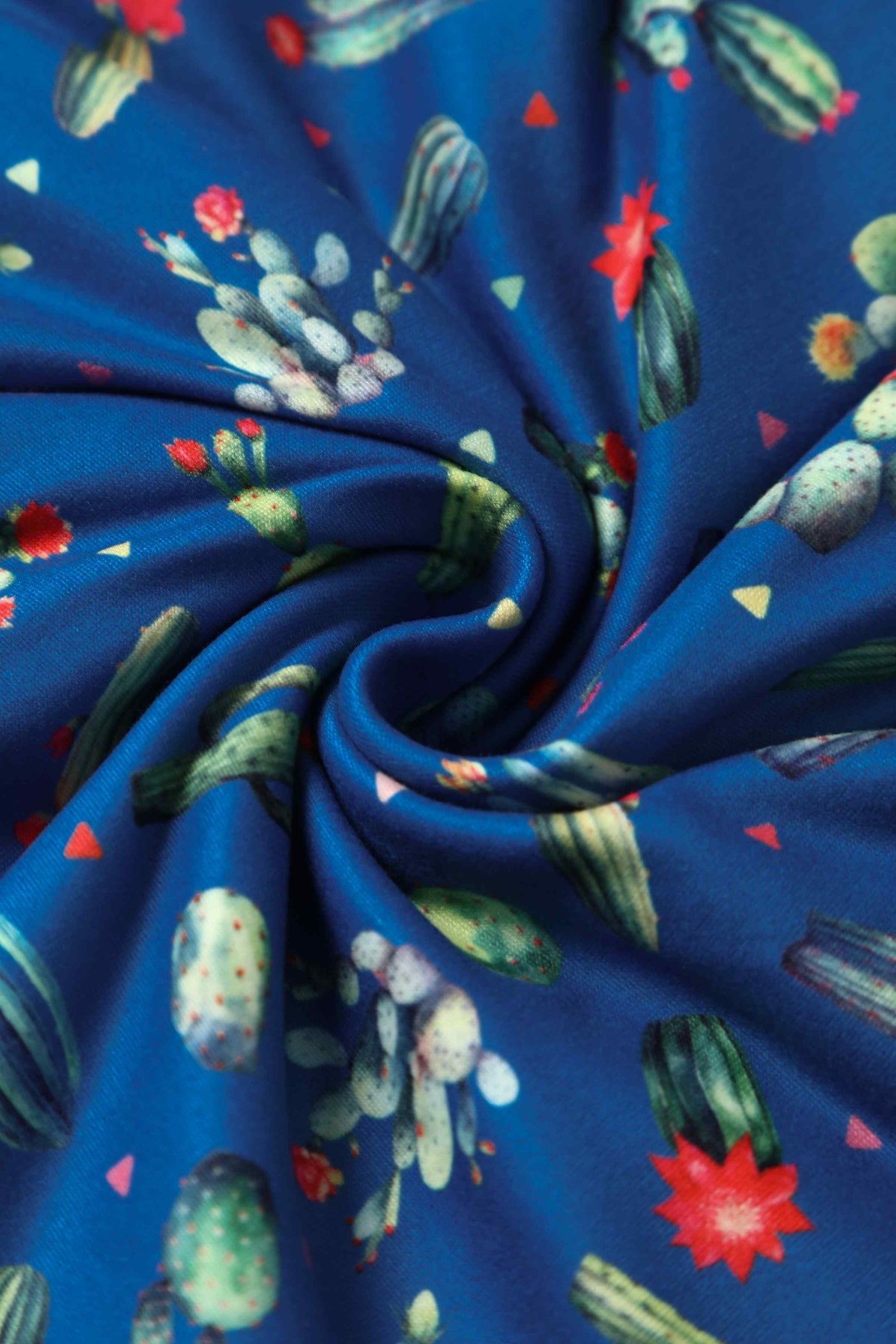 Close up View of Cactus Blue Wrap Dress