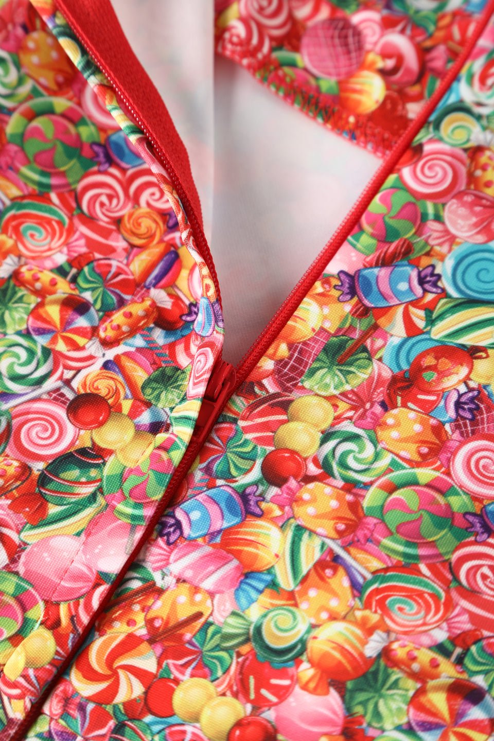 Close up view of Candyland Swing Dress