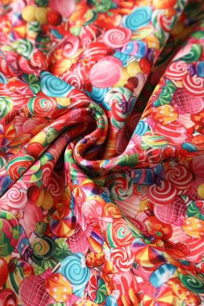 Close up view of Candyland Swing Dress