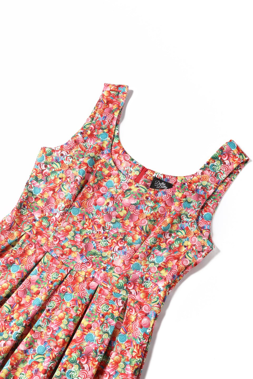 Close up view of Candyland Swing Dress