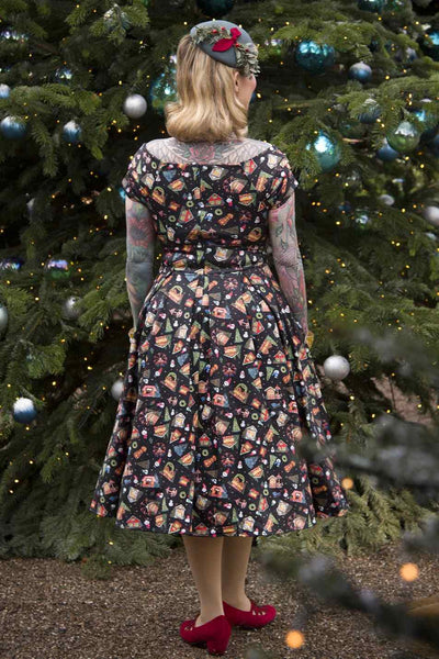 Back view of Christmas Fair Off Shoulder Dress