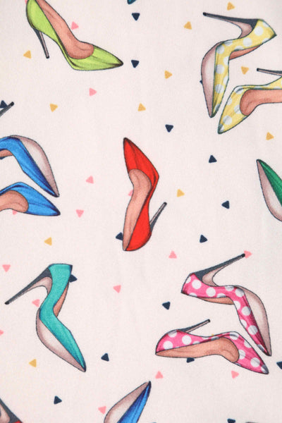 fabric close up of stiletto heels print