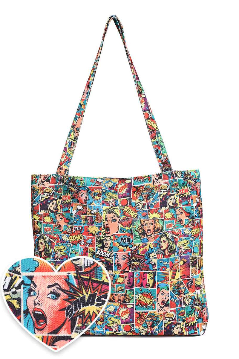 Comic Book Print Tote Bag