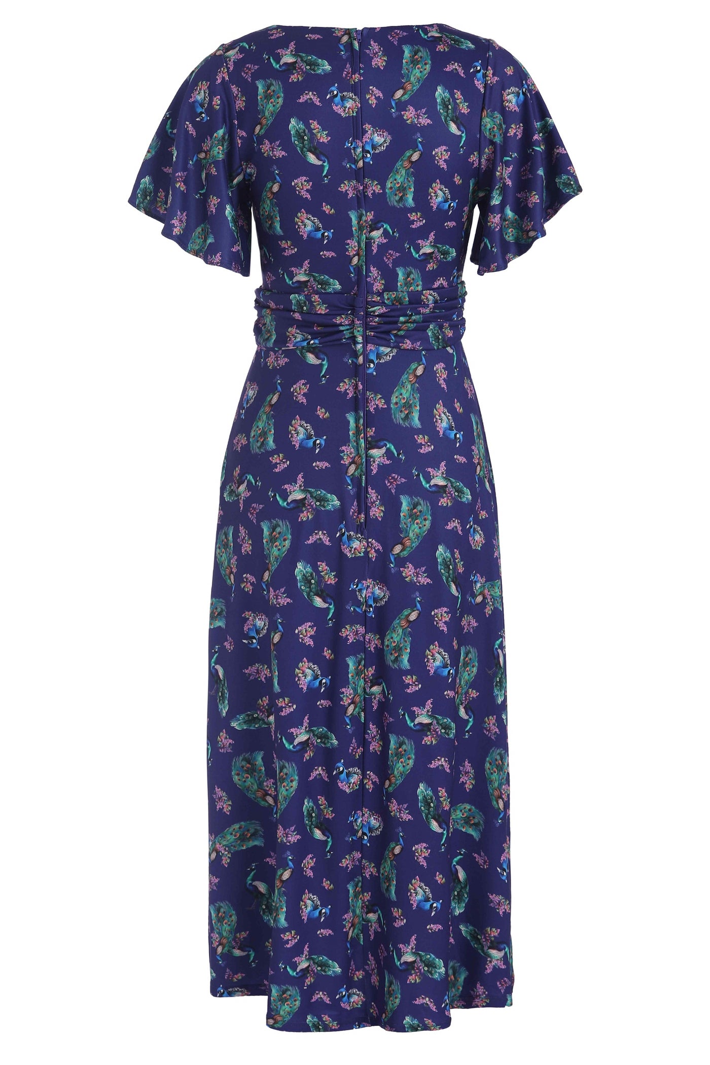 Crossover Bust Purple Peacock Dress