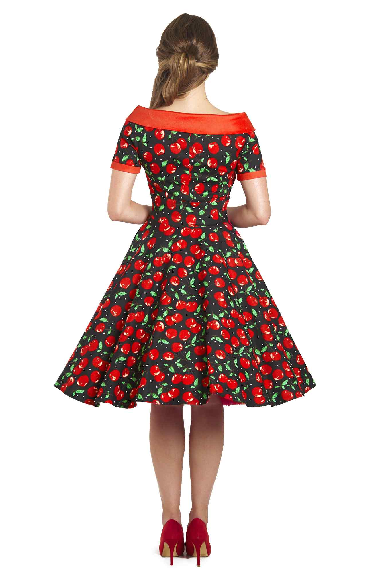 Model photo of Cute Cherry Swing Dress