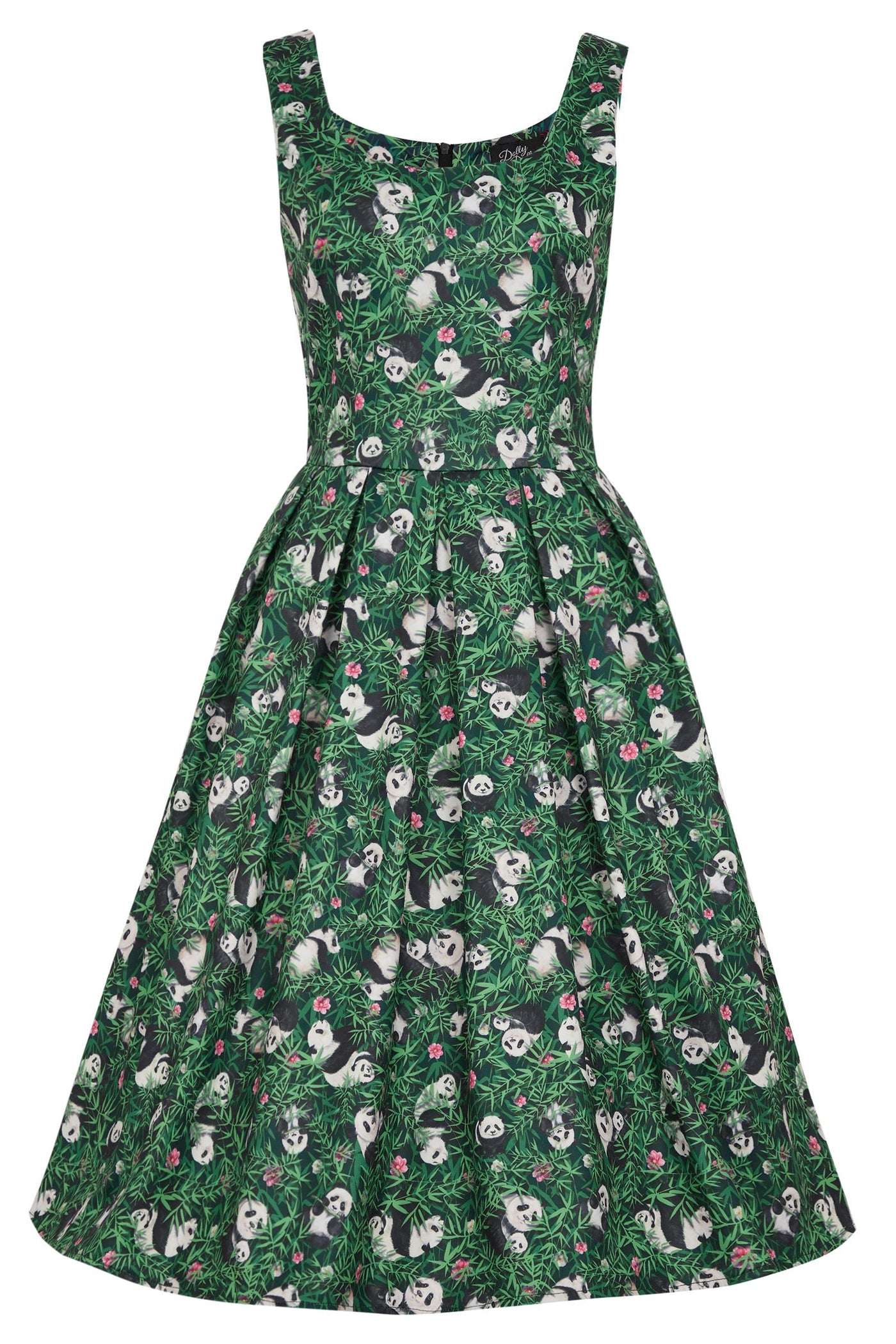 Panda & Bamboo Forest Print Swing Dress