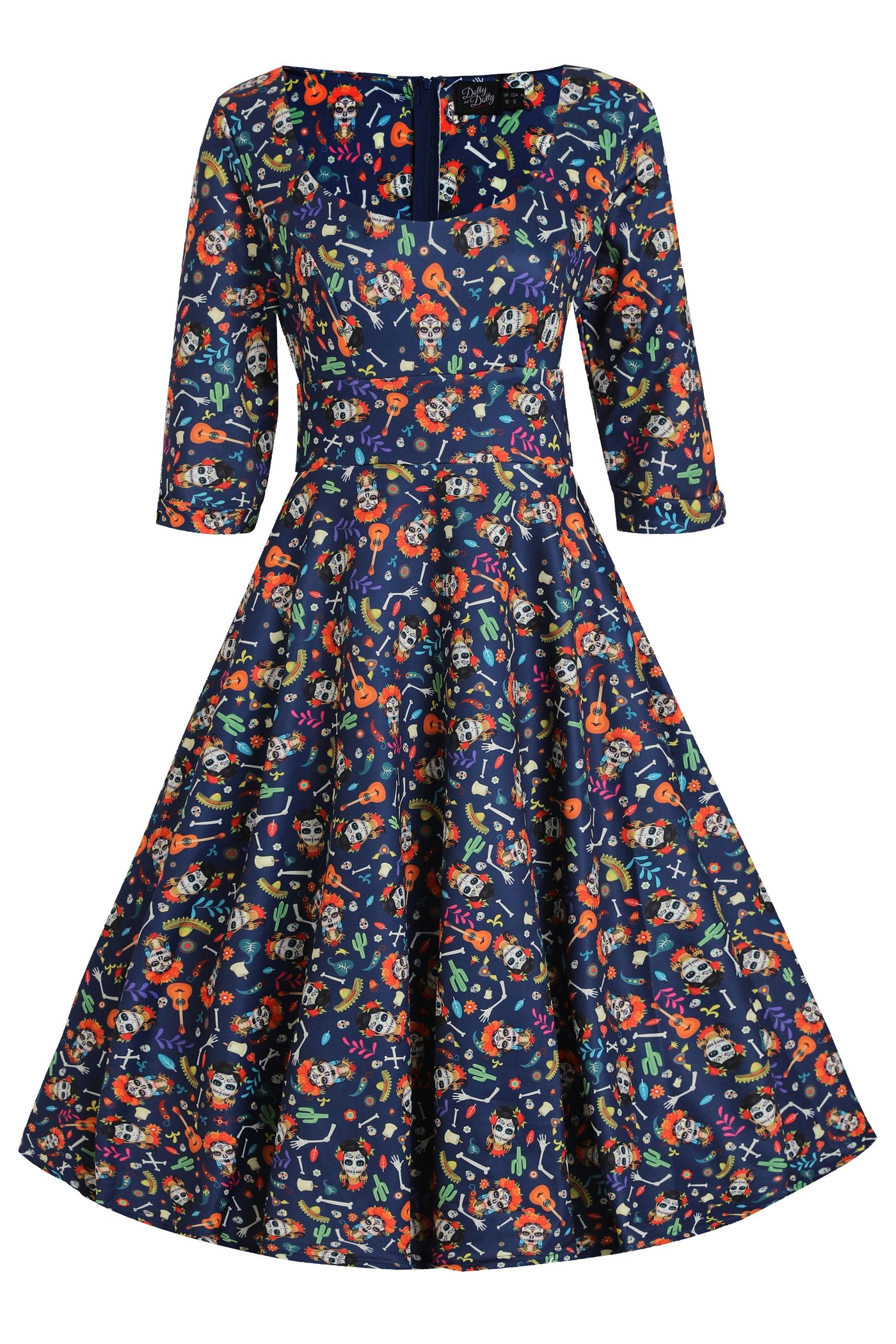 Scarlette Day Of The Dead Midi Dress