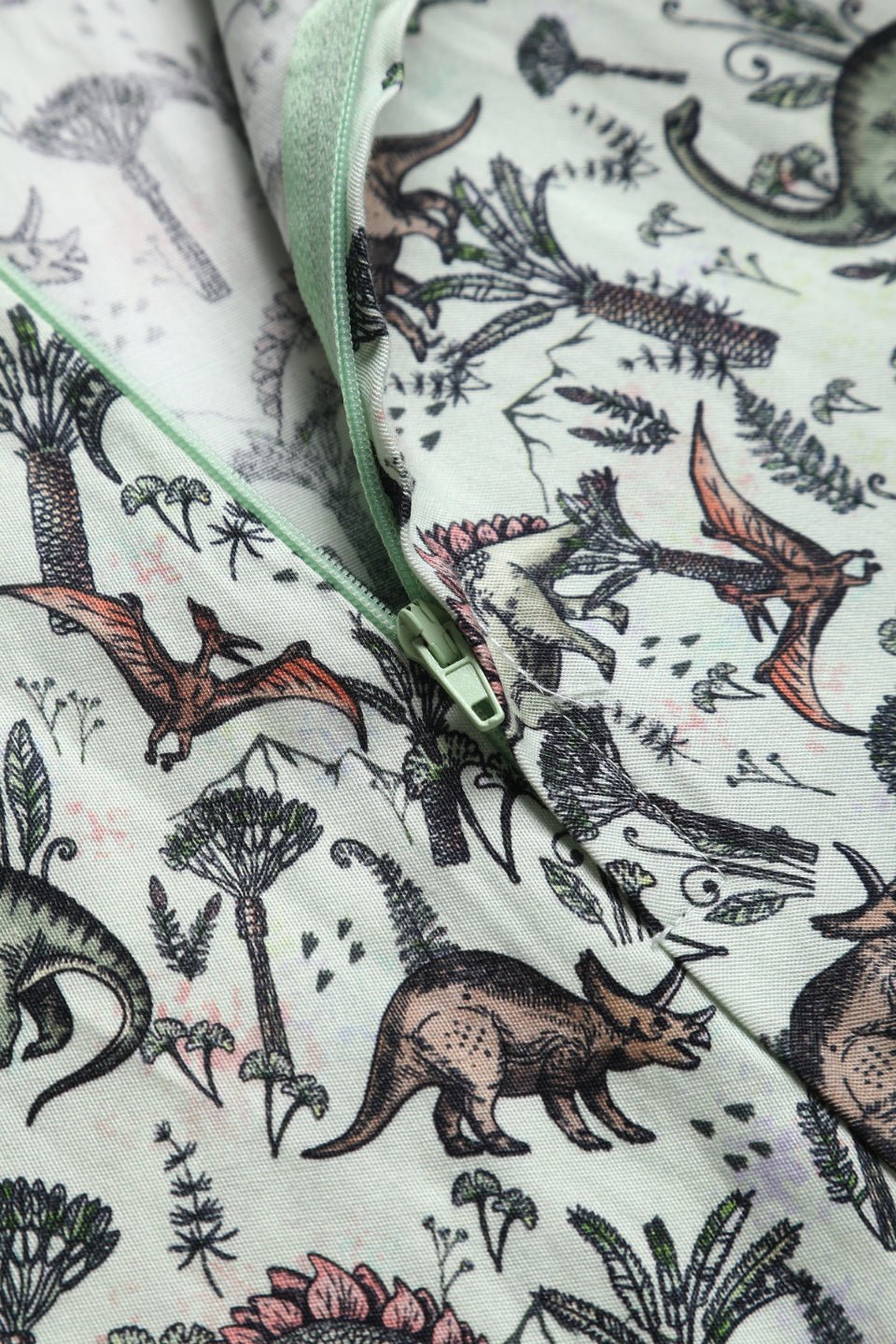 Close up view of Dinosaur Forest Shirt Dress