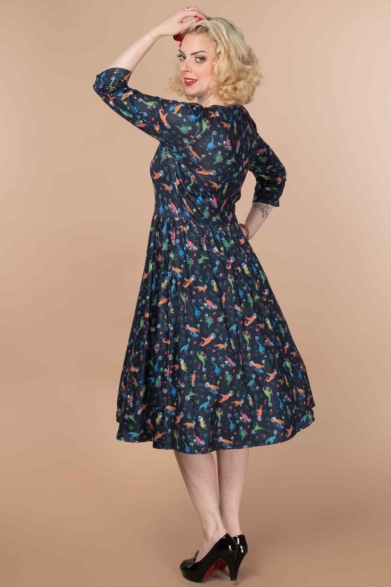 Billie Dinosaur In Space Long Sleeved Dress