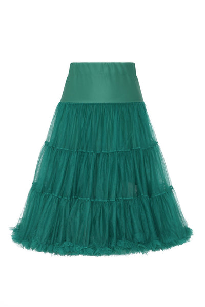 Back view of Fluffy Net Petticoat 25.5” In Emerald Green